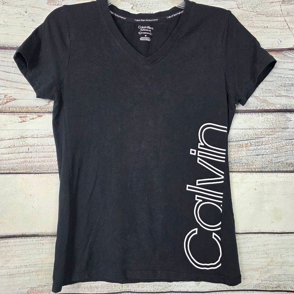 Calvin Klein Performance V Neck Tee Womens M Stretch